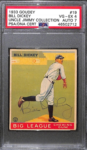 1933 Goudey Bill Dickey #19 PSA 4 (Autograph Grade 7) - Only 22 PSA/DNA Exist w. Only 1 Graded Higher! (d. 1993)