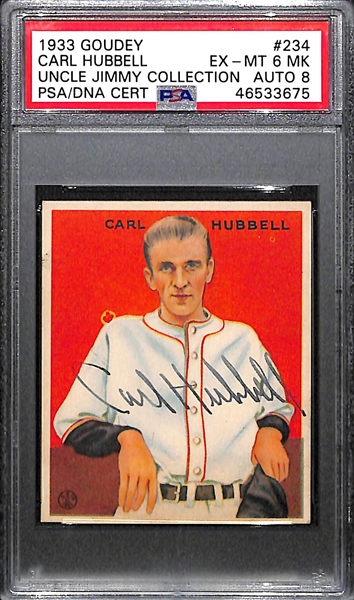 1933 Goudey Carl Hubbell #234 PSA 6 MK (Autograph Grade 8) - None Graded Higher! d. 1988