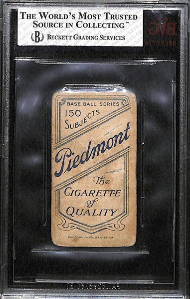 1909-11 T206 Ty Cobb Bat on Shoulder Tobacco Card (Piedmont Back) Graded Beckett BVG 2