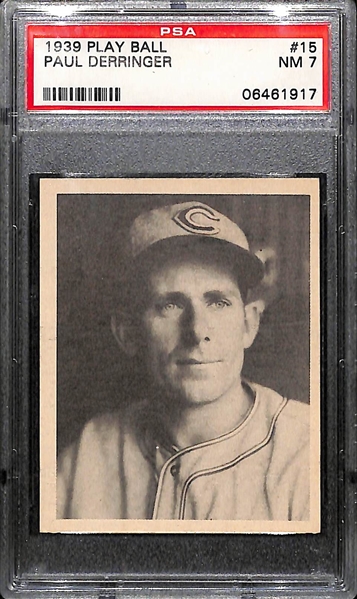 1939 Play Ball Paul Derringer #15 Graded PSA 7 Near Mint