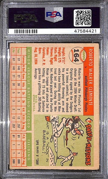 1955 Topps Roberto Clemente Rookie Card #164 Graded PSA Authentic/Altered
