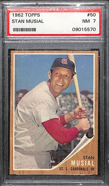 1962 Topps Stan Musial #50 Graded PSA 7 NM