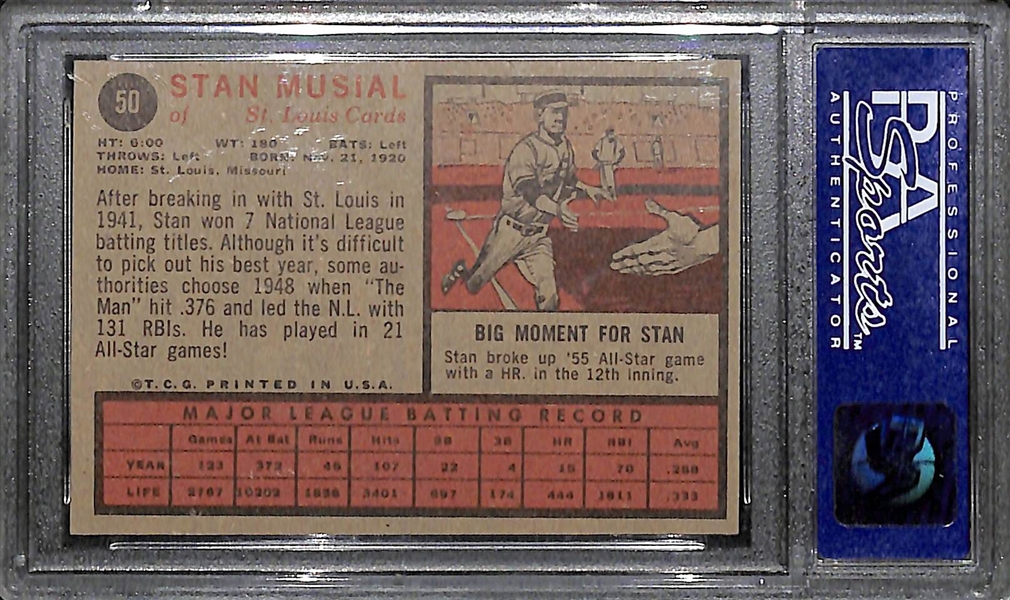 1962 Topps Stan Musial #50 Graded PSA 7 NM
