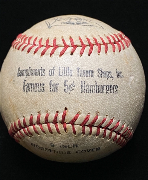 Walter Johnson Single-Signed Baseball on Sweet Spot - PSA/DNA LOA