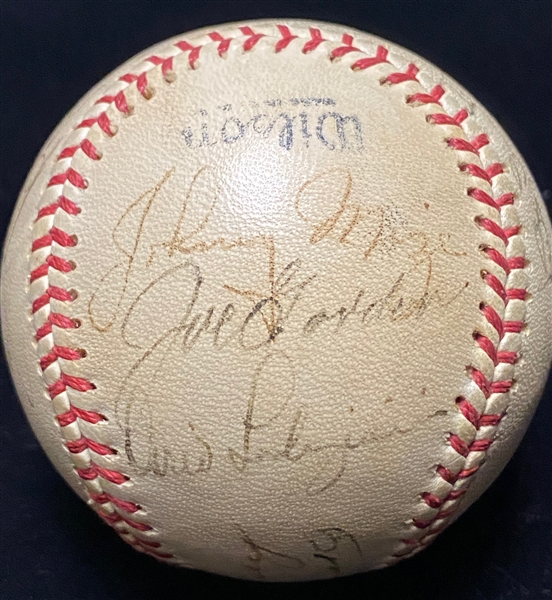 Joe DiMaggio Signed Pacific Coast League Baseball - 18 Autographs w. DiMaggio, Pee Wee Reese, Red Ruffing, Hugh Casey, Virgil Trucks, Johnny Mize, Joe Gordon, McCosky, +