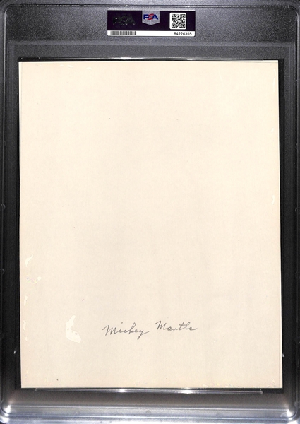 Original c. 1960s Mickey Mantle Type 1 Photo  (8x10) in a Batting Stance Pose (Waist-Up Profile) - PSA/DNA Slabbed