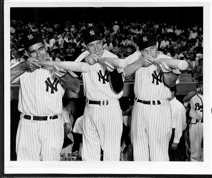 Original c. 1960 Joe DiMaggio, C. Keller, & T. Henrich Type 1 Photo  (8x10) by Don Wingfield - PSA/DNA Letter of Authenticity