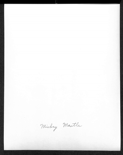 Mickey Mantle Type 2 Photo  (8x10) c. 1960s of the Classic 1952 Don Wingfield Photo - PSA/DNA Letter of Authenticity