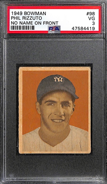 Phil Rizzuto Lot - 1949 Bowman (PSA 3) and 1954 Dan-Dee Potato Chips (PSA 3)