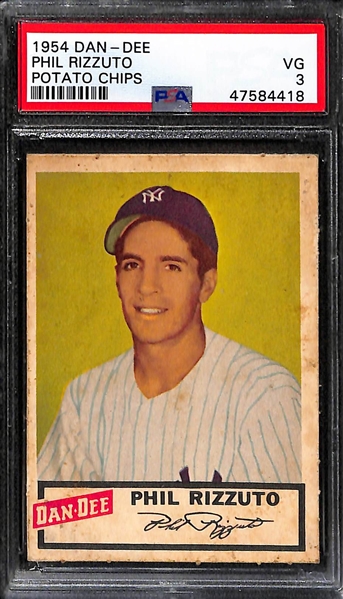 Phil Rizzuto Lot - 1949 Bowman (PSA 3) and 1954 Dan-Dee Potato Chips (PSA 3)