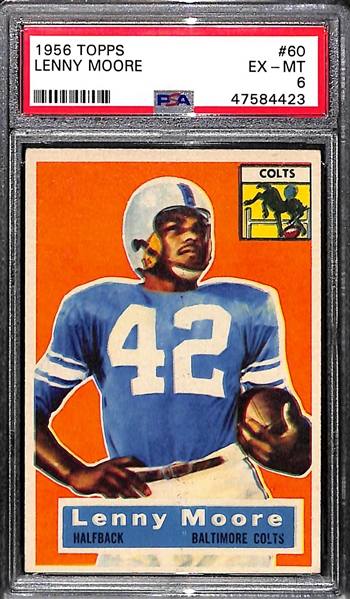 1956 Topps Football Lenny Moore Rookie Card (#60) PSA 6