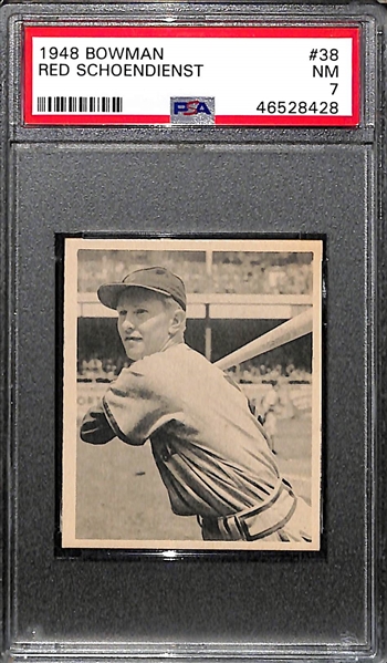 1948 Bowman Red Schoendienst #38 Rookie Graded PSA 7