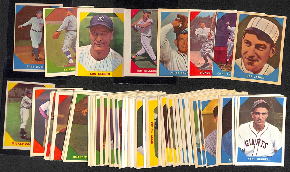 1960 Fleer Baseball Greats Complete High-Grade Set - All 79 Cards!