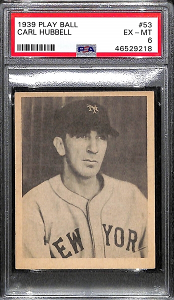 1939 Play Ball Carl Hubbell #53 Graded PSA 6