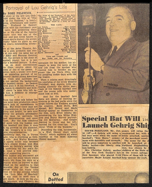 1934 R310 Lou Gehrig Butterfinger Premium - Eleanor Gehrig Signed Lou Gehrig (Mrs. Gehrig Signed Lou's Name) - Inc. JSA LOA