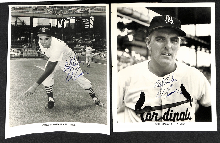 Lot of (8) Signed 1960s Baseball Photos Inc. (2) Simmons, Hinton, Gentile, (2) F. Thomas, Drabowski, Malzone
