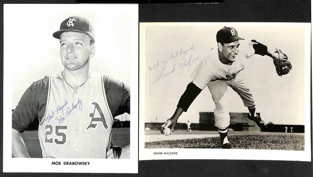 Lot of (8) Signed 1960s Baseball Photos Inc. (2) Simmons, Hinton, Gentile, (2) F. Thomas, Drabowski, Malzone
