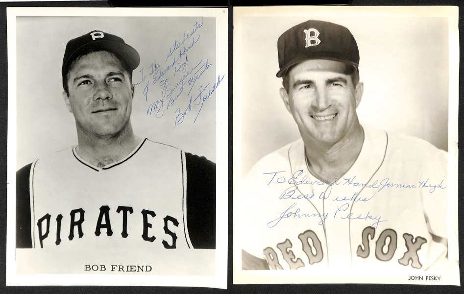 Lot of (10) Sports & Entertainment Signed Photos/Prints w. Cliff Hagan (HOF), O'Toole, Score, Lopat, Friend, Pesky, Marion, McBride, Red Blaike, Eleanor Powell, R. Cummings