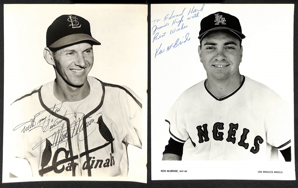 Lot of (10) Sports & Entertainment Signed Photos/Prints w. Cliff Hagan (HOF), O'Toole, Score, Lopat, Friend, Pesky, Marion, McBride, Red Blaike, Eleanor Powell, R. Cummings
