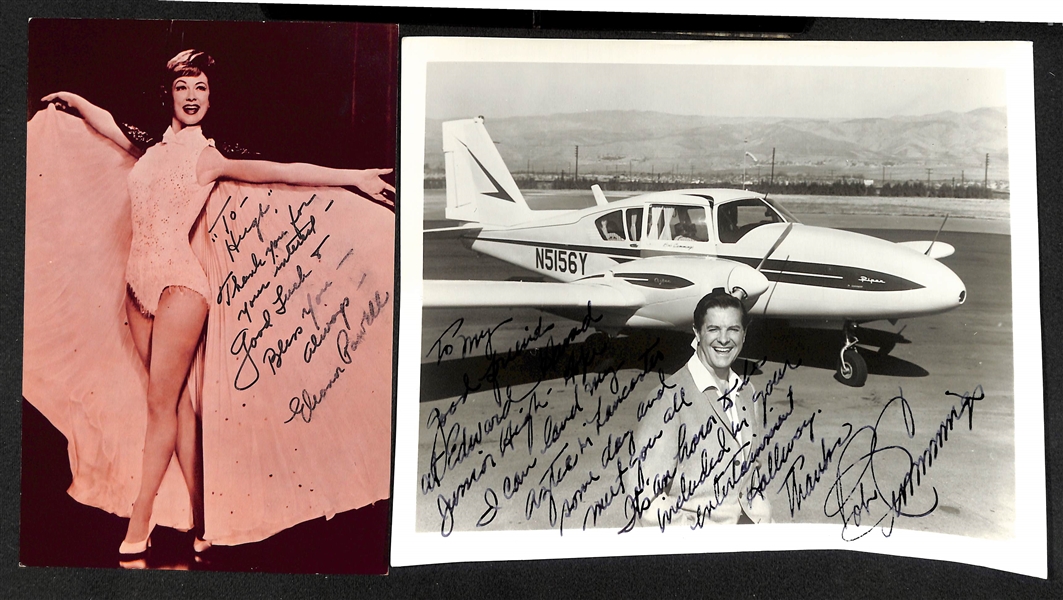 Lot of (10) Sports & Entertainment Signed Photos/Prints w. Cliff Hagan (HOF), O'Toole, Score, Lopat, Friend, Pesky, Marion, McBride, Red Blaike, Eleanor Powell, R. Cummings