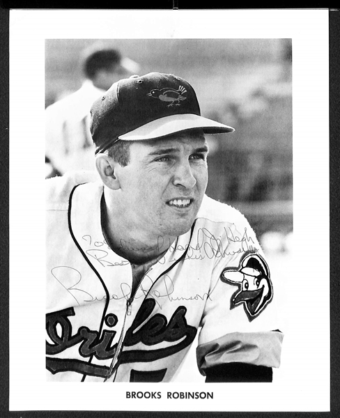 Lot of (6) Signed 1960s Baseball Signed Photos - Gilliam, B. Robinson, Bauer, Brandt, Barber, Colavito 