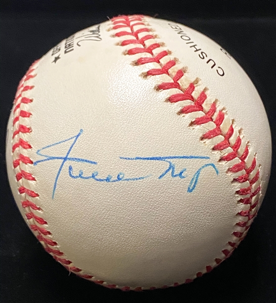 Hank Aaron and Willies Mays Signed Rawlings Official NL Baseball (JSA LOA)