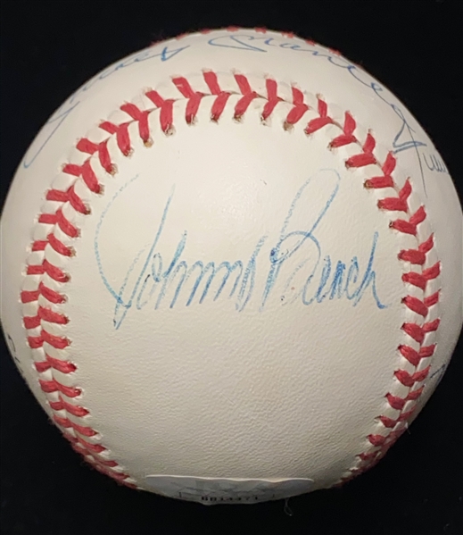 HOFer Signed ONL Baseball - Mickey Mantle, Willie Mays, Duke Snider, Johnny Bench, Tom Seaver (JSA LOA)