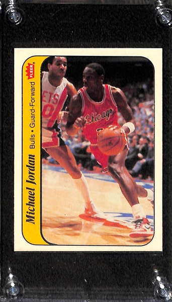  1986-87 Fleer Basketball Complete Set & Complete Sticker Set w. Michael Jordan Rookie #57 - PSA 8 (PD)