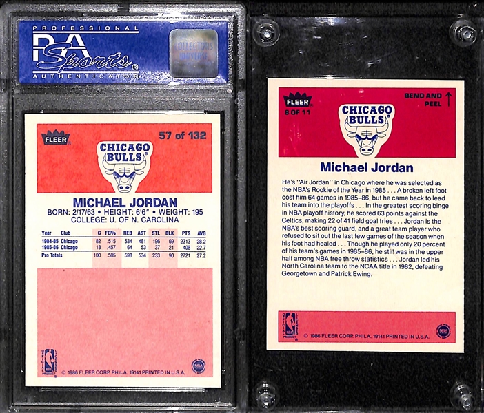  1986-87 Fleer Basketball Complete Set & Complete Sticker Set w. Michael Jordan Rookie #57 - PSA 8 (PD)