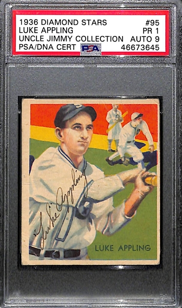 1936 Diamond Stars Luke Appling #95 PSA 1 (Autograph Grade 9) - Pop 1 (Only 3 Ever PSA Graded)