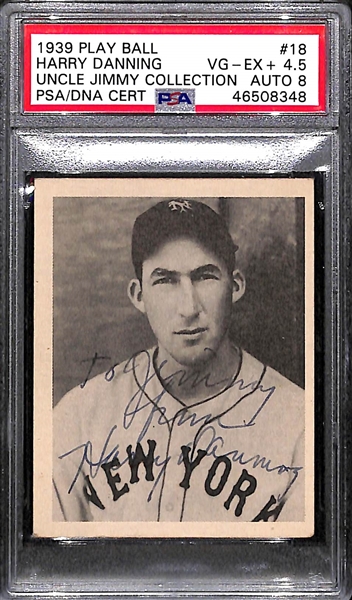 1939 Play Ball Harry Danning #18 PSA 4.5 (Autograph Grade 8) - Pop 1 (Only 5 PSA Graded)
