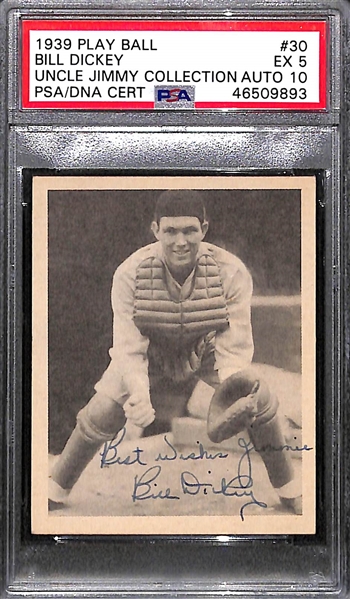 1939 Play Ball Bill Dickey #30 PSA 5 (Autograph Grade 10) - Only 1 Graded Higher (Only 5 PSA Examples)