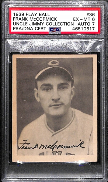 1939 Play Ball Frank McCormick #36 PSA 6 (Autograph Grade 7) - Pop 1 (Only 4 PSA Examples Exist)
