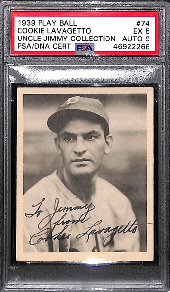 RARE (1/1) 1939 Play Ball Cookie Lavagetto #74 PSA 5 (Autograph Grade 9) - ONLY ONE PSA Example EXISTS! Pop 1.