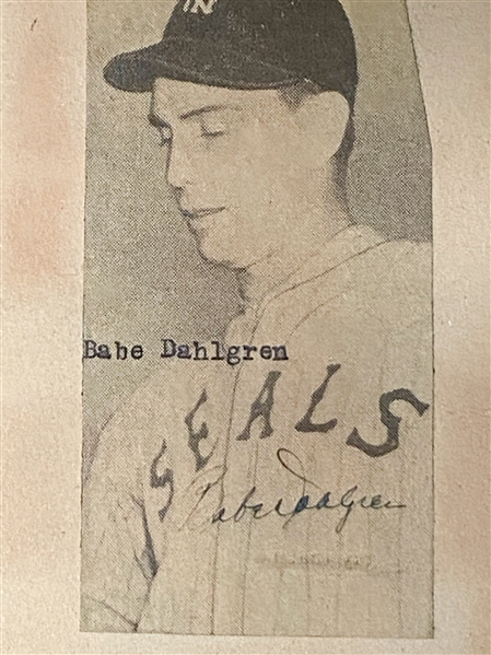 1941 Baseball Scrapbook from Uncle Jimmy Collection w. Autographs of Pete Reiser and Babe Dahlgren
