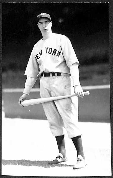 Lot of (2) 1950s-1960s Joe DiMaggio Real Photo Postcards Off Original Negatives (From George Burke/George Brace)