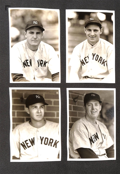 Lot of (8) Yankees 1930s-40s George Burke Type 1 Photos (4x6) w. Chapman, Pearson, Russo, Murphy, Powell, Rosar, Breuer, Sturm