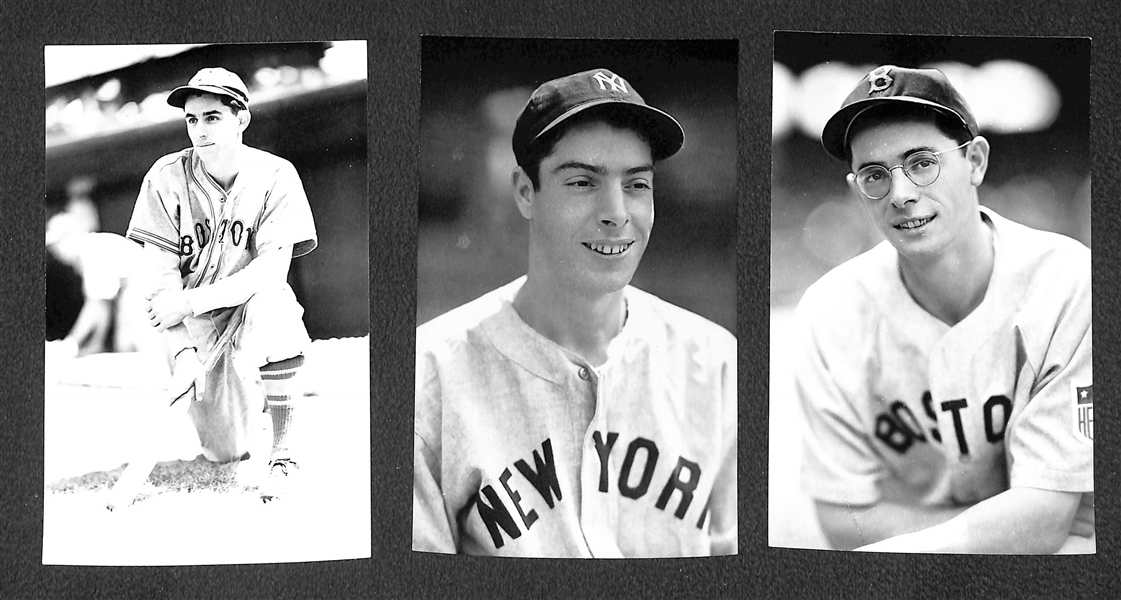 Lot of (3) 1950s-1960s Real Photo Postcards Off Original Negatives - Joe, Dom, and Vince DiMaggio (From George Burke/George Brace).