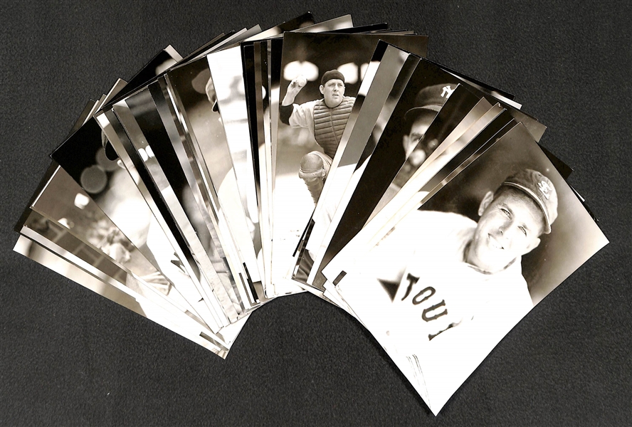 Lot of (50) 1950s-1960s Yankees Real Photo Postcards Off Original Negatives - w. Rizzuto, Ruffing, Rolfe, Terry, + (From George Burke/George Brace)