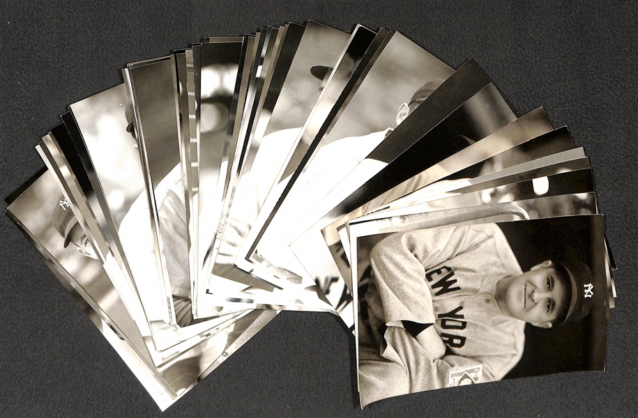 Lot of (70) 1950s-1960s Yankees Real Photo Postcards Off Original Negatives - w. Dickey, McCarthy, Rizzuto, Ruffing, Gomez, Gordon, + (From George Burke/George Brace)