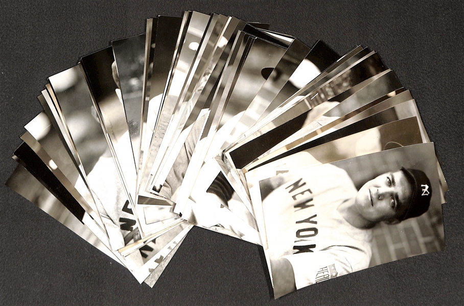 Lot of (63) 1950s-1960s Yankees Real Photo Postcards Off Original Negatives - w. McCarthy, (2) Gomez, (2) Rolfe, + (From George Burke/George Brace)