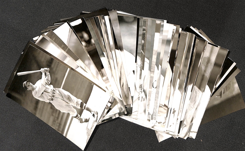 Lot of (80) 1950s-1960s Baseball Real Photo Postcards Off Original Negatives - w. Doerr, Durocher, R. Ferrell, W. Ferrell, Dykes, Duffy, + (From George Burke/George Brace)