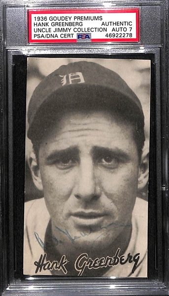 1936 Goudey Premiums Hank Greenberg PSA Authentic (Autograph Grade 7)