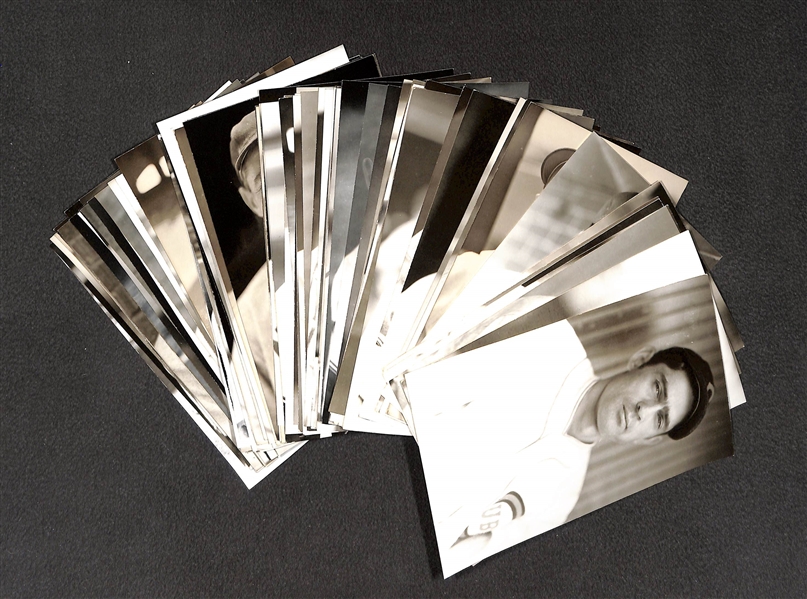 Lot of (80) 1950s-1960s Baseball Real Photo Postcards Off Original Negatives - w. Kiki Cuyler, Dahlgren, Mace Brown, Crosetti, + (From George Burke/George Brace)