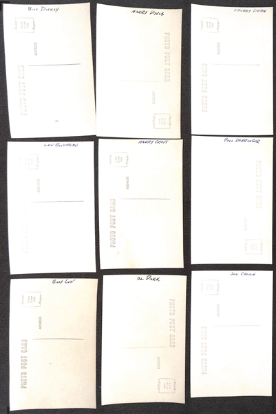 Lot of (80) 1950s-1960s Baseball Real Photo Postcards Off Original Negatives - w. Boudreau, Cronin, Dickey, + (From George Burke/George Brace)