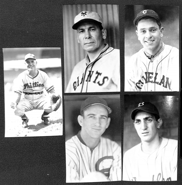 Lot of (80) 1950s-1960s Baseball Real Photo Postcards Off Original Negatives - w. Chief Bender, Appling, Averill, Bengough, Branca, + (From George Burke/George Brace)