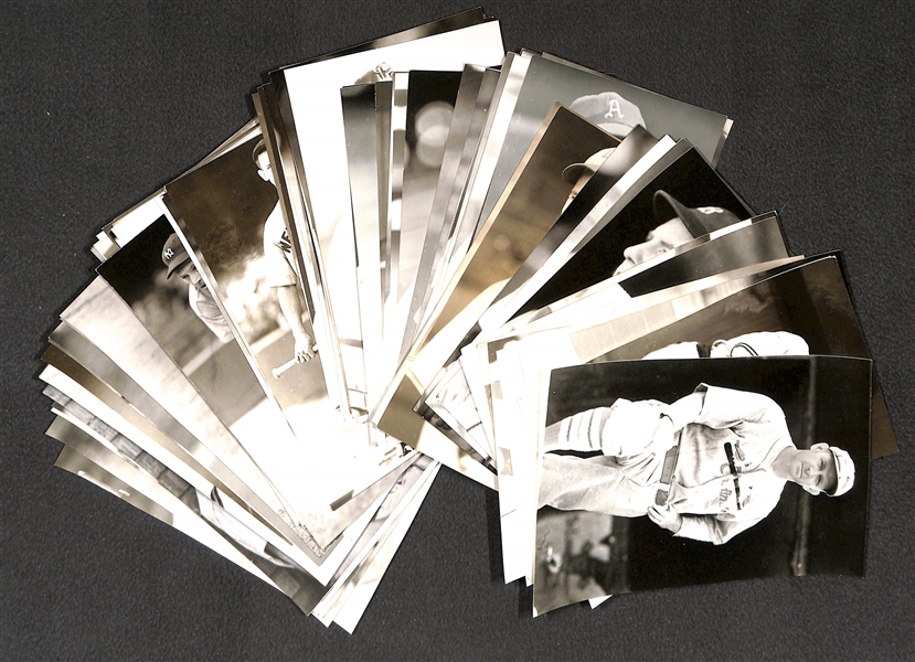 Lot of (80) 1950s-1960s Baseball Real Photo Postcards Off Original Negatives - w. Haines, Herman, Gehringer, Henrich, + (From George Burke/George Brace)