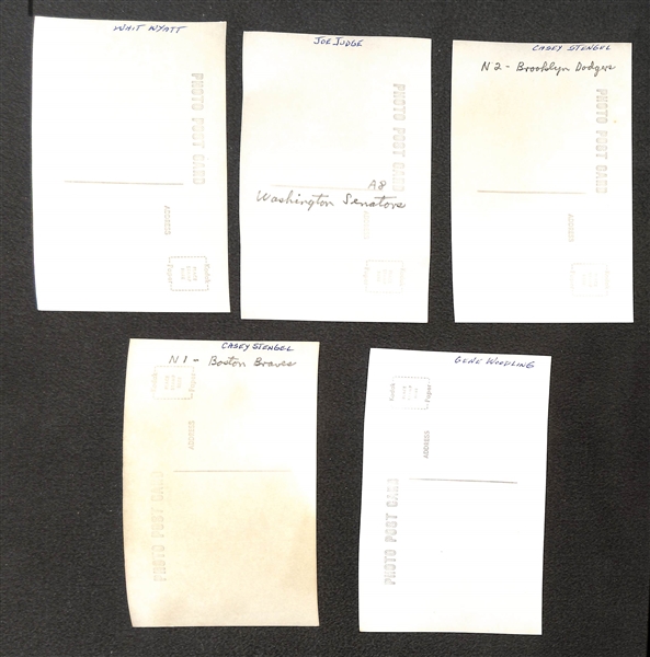 Lot of (84) 1950s-1960s Baseball Real Photo Postcards Off Original Negatives - w. (2) Stengel, Woodling, + (From George Burke/George Brace)