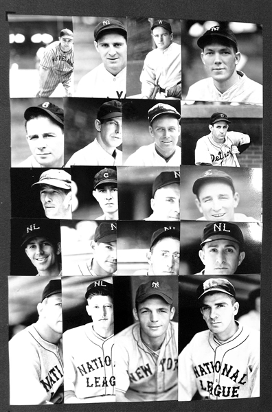 Lot of (5) Team/AS Sets of 1950s-1960s Baseball Photo Postcards - (2) 1934 Cardinals Team Sets, 1933 All-Star Set, (2) 1929 Cubs Sets,  (From George Burke/George Brace)
