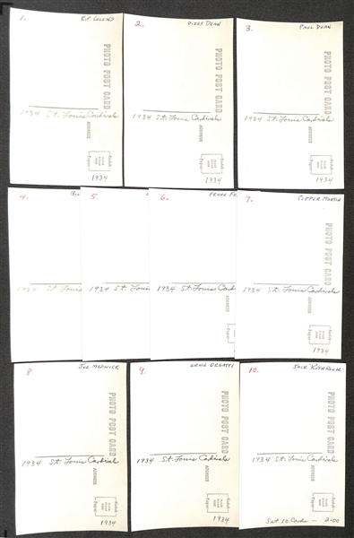 Lot of (5) Team/AS Sets of 1950s-1960s Baseball Photo Postcards - (2) 1934 Cardinals Team Sets, 1933 All-Star Set, (2) 1929 Cubs Sets,  (From George Burke/George Brace)